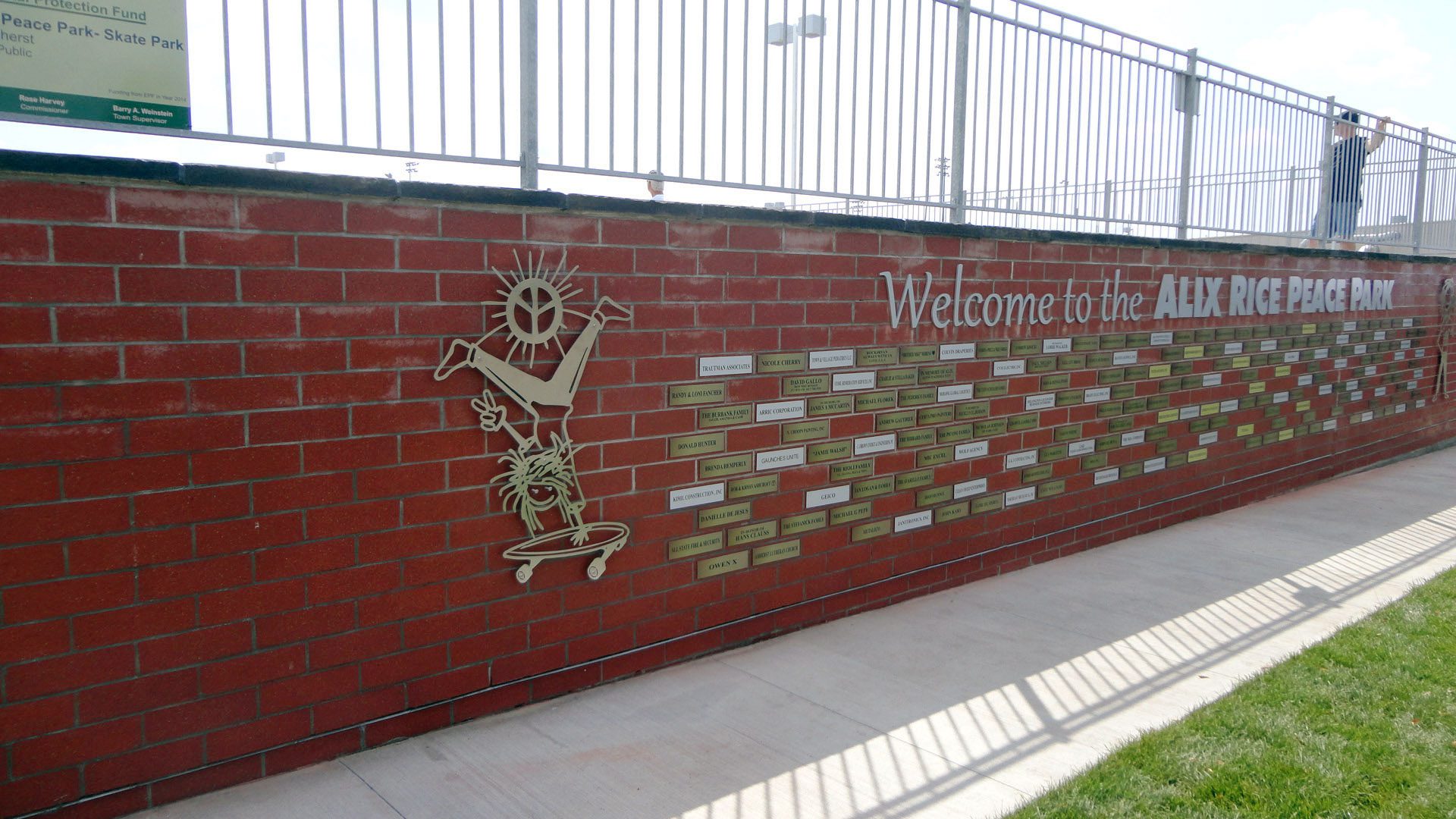 Fencing and Brickwork at the Alix Rice Peace Park in Buffalo.